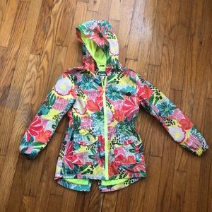 Girls Cat & Jack Floral hooded jacket